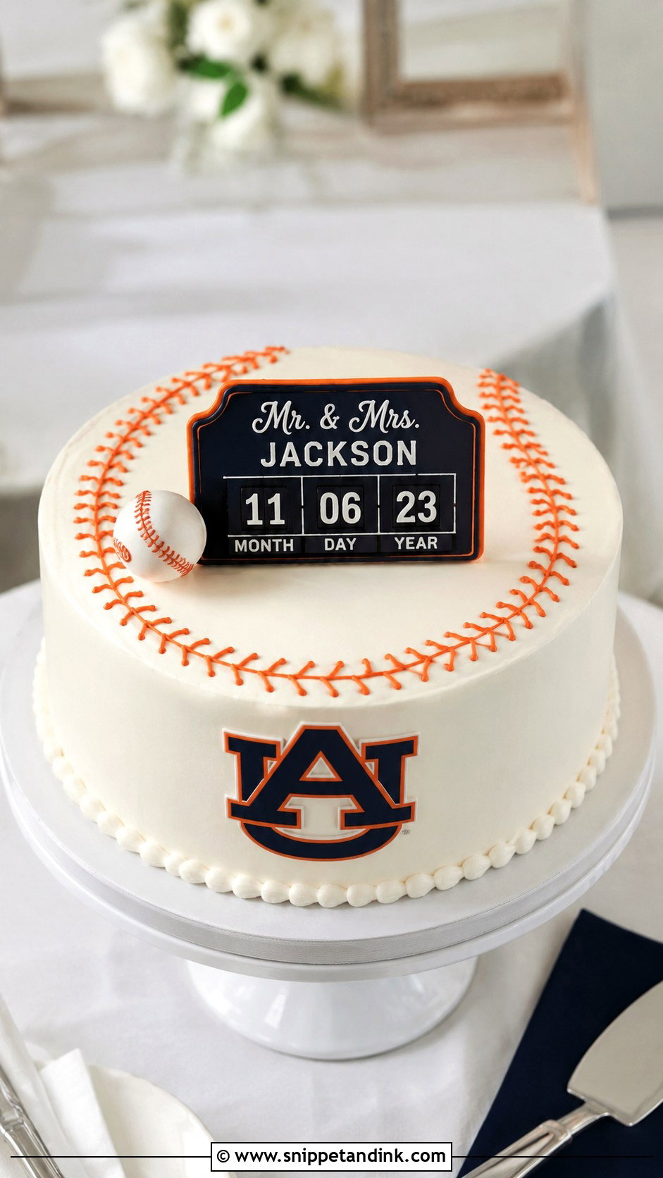 Auburn Baseball Groom Cake - Snippet and Ink - 20 Auburn Wedding Groom Cake Ideas