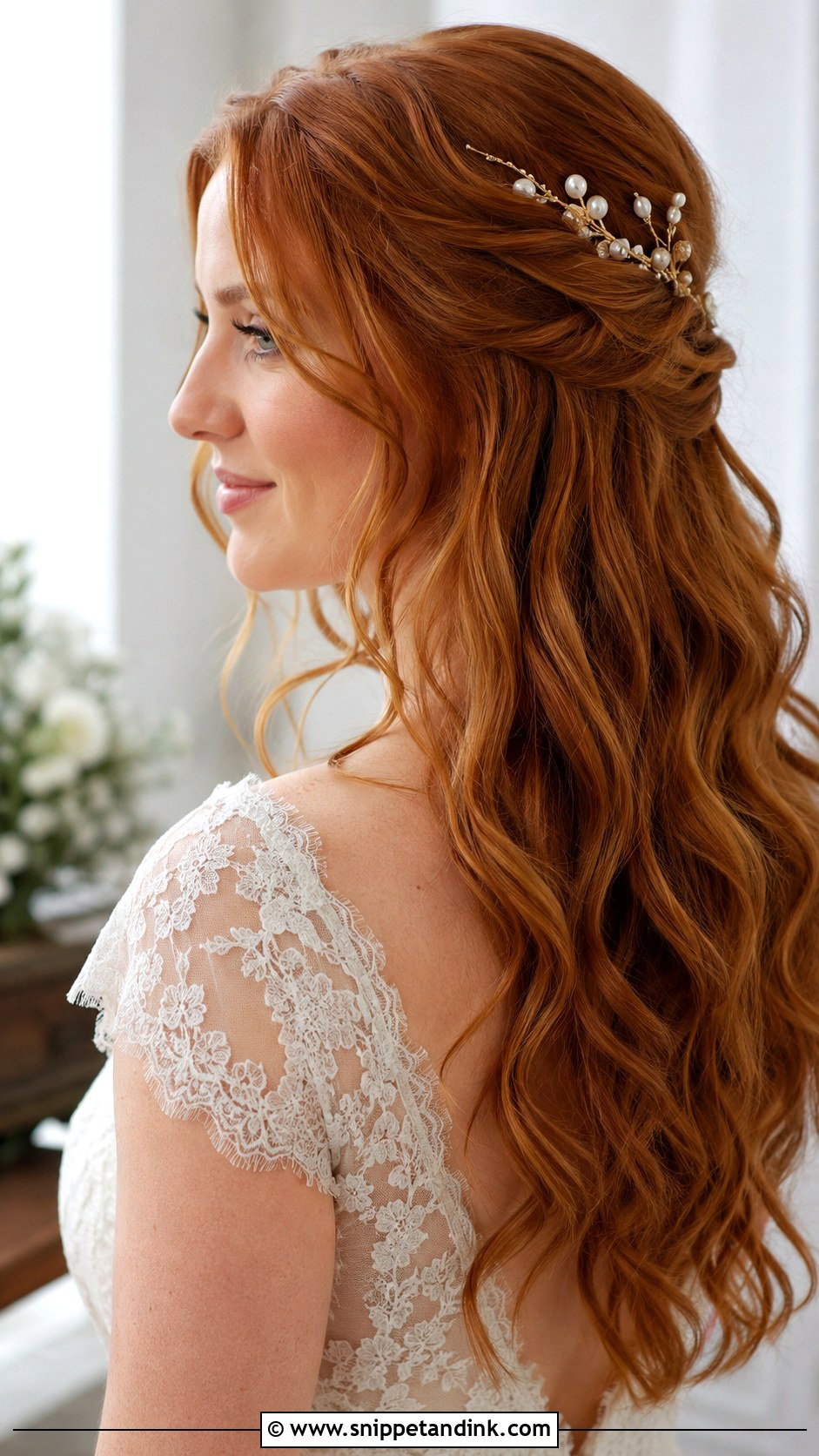 Auburn Beach Waves Bridal Hair - Snippet and Ink - 20 Beach Waves Bridal Hair