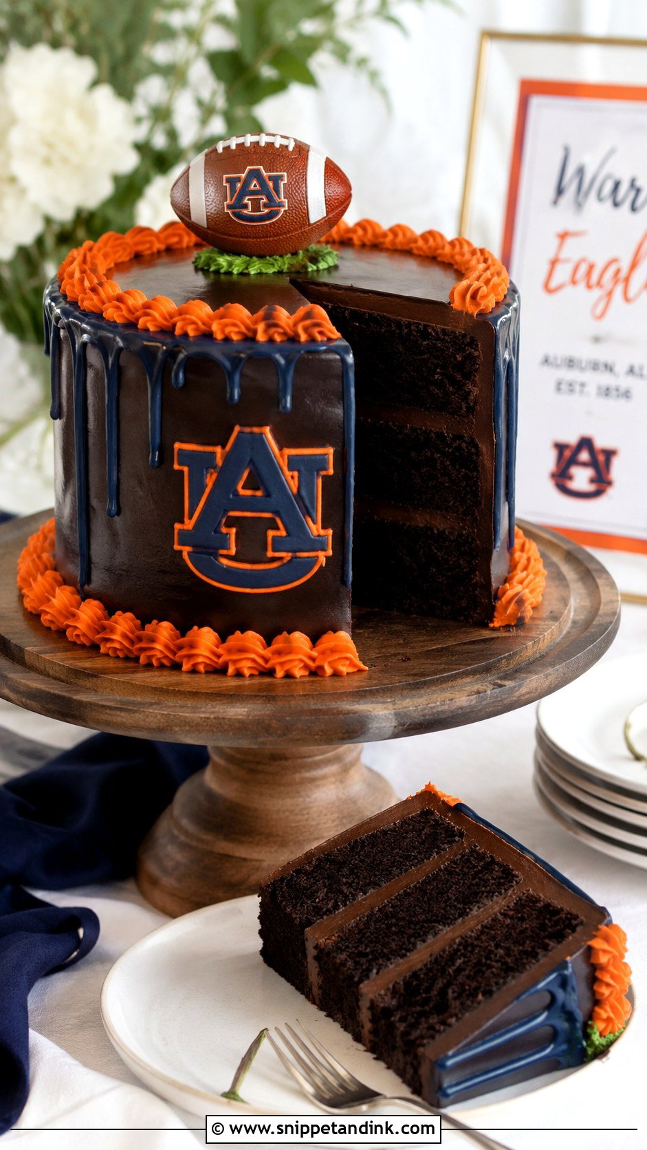 Auburn Chocolate Groom Cake - Snippet and Ink - 20 Auburn Wedding Groom Cake Ideas
