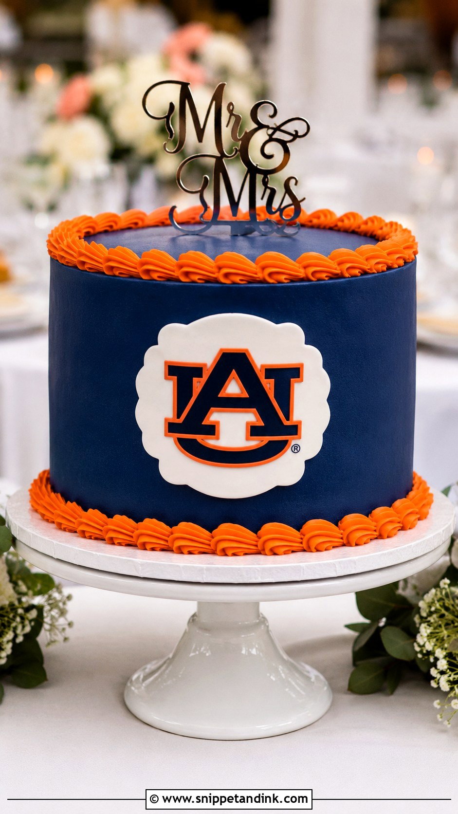Auburn Groom Cake With Logo - Snippet and Ink - 20 Auburn Wedding Groom Cake Ideas