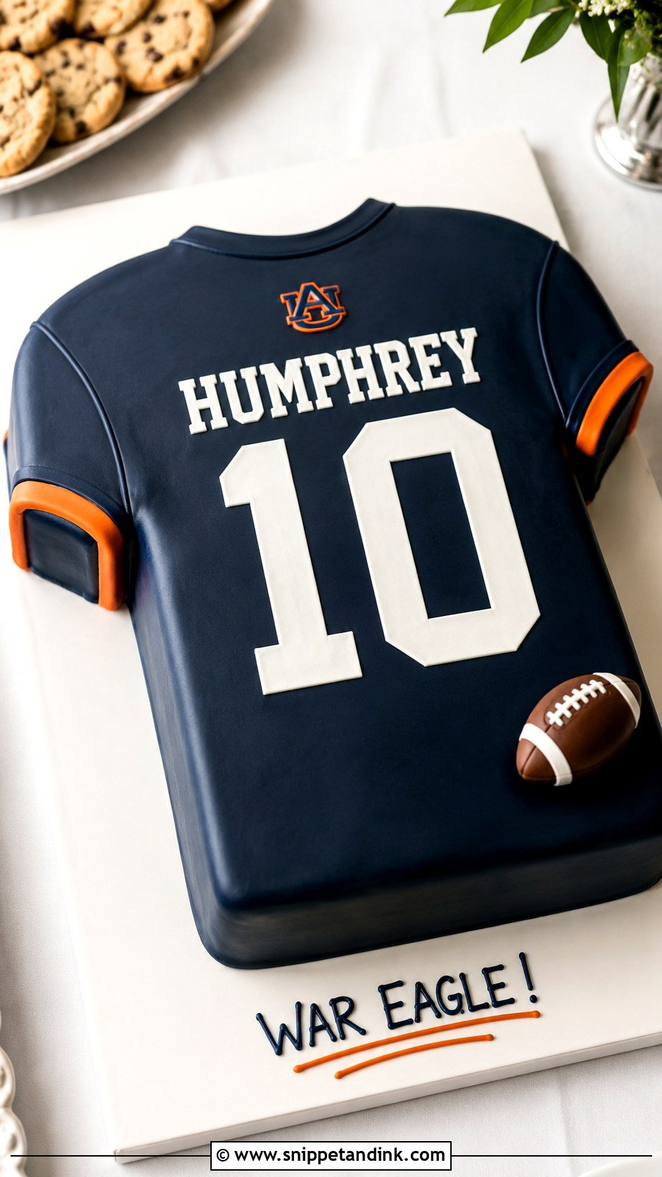 Auburn Jersey Groom Cake - Snippet and Ink - 20 Auburn Wedding Groom Cake Ideas