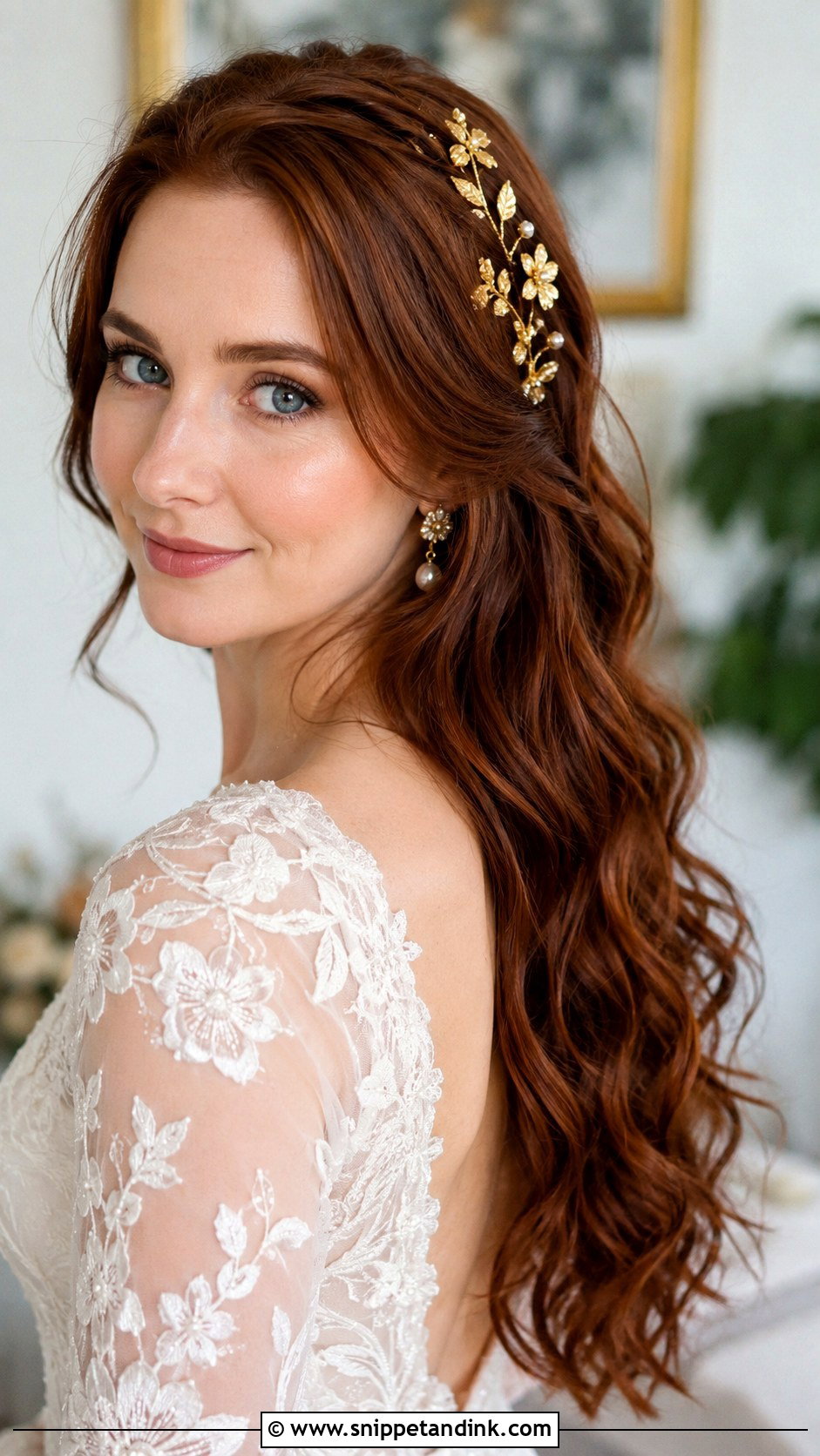 Auburn Wedding Hair Down - Snippet and Ink - 35 Wedding Hair Down Ideas