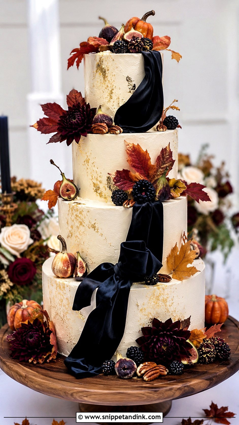 Autumn Halloween Wedding Cake - Snippet and Ink - 25 Elegant Halloween Wedding Cake Ideas