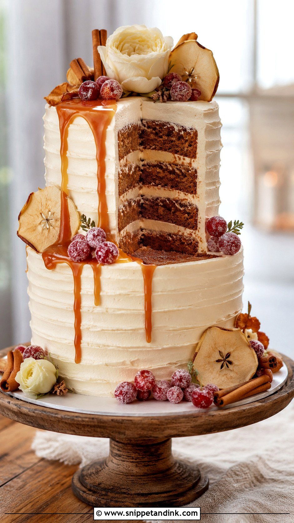 Autumn Wedding Cake With Cinnamon Spice Layers - Snippet and Ink - 20 Autumn Wedding Cake Ideas