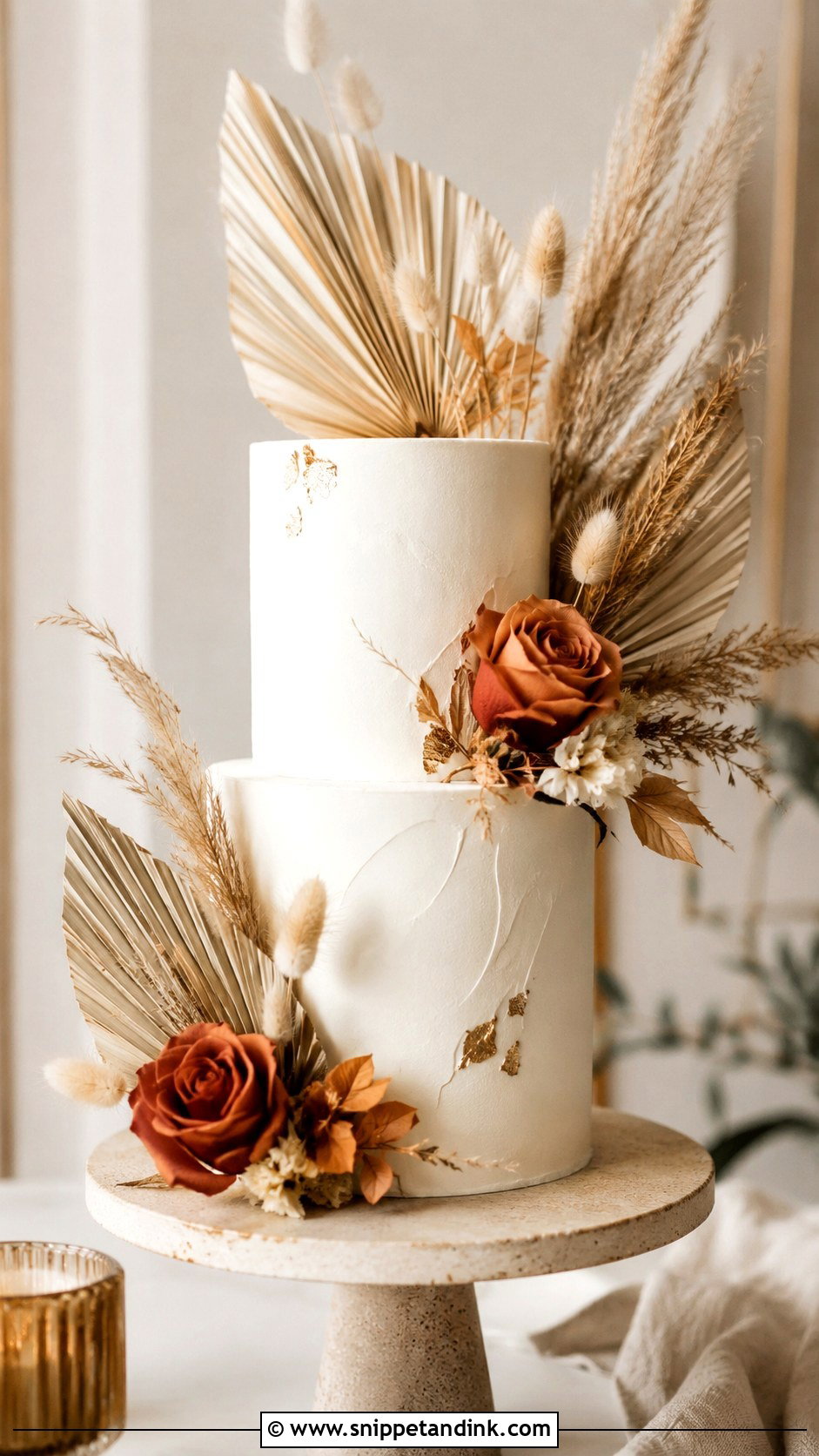 Autumn Wedding Cake With Pampas Grass - Snippet and Ink - 20 Autumn Wedding Cake Ideas
