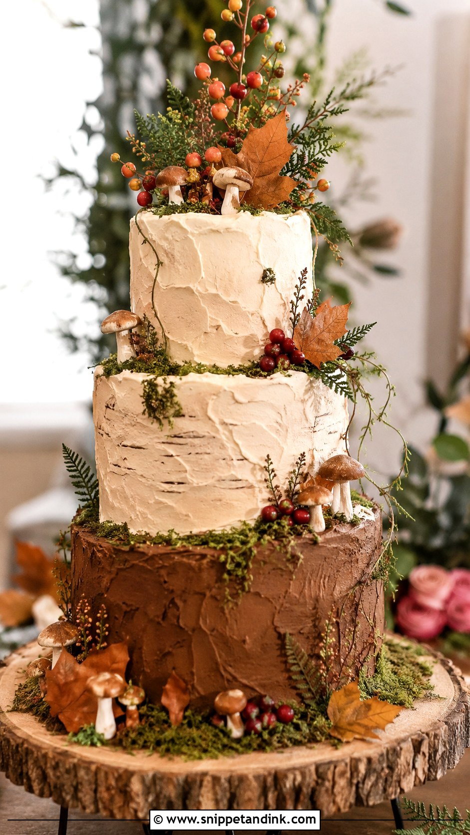 Autumn Wedding Cake With Woodland Style - Snippet and Ink - 20 Autumn Wedding Cake Ideas