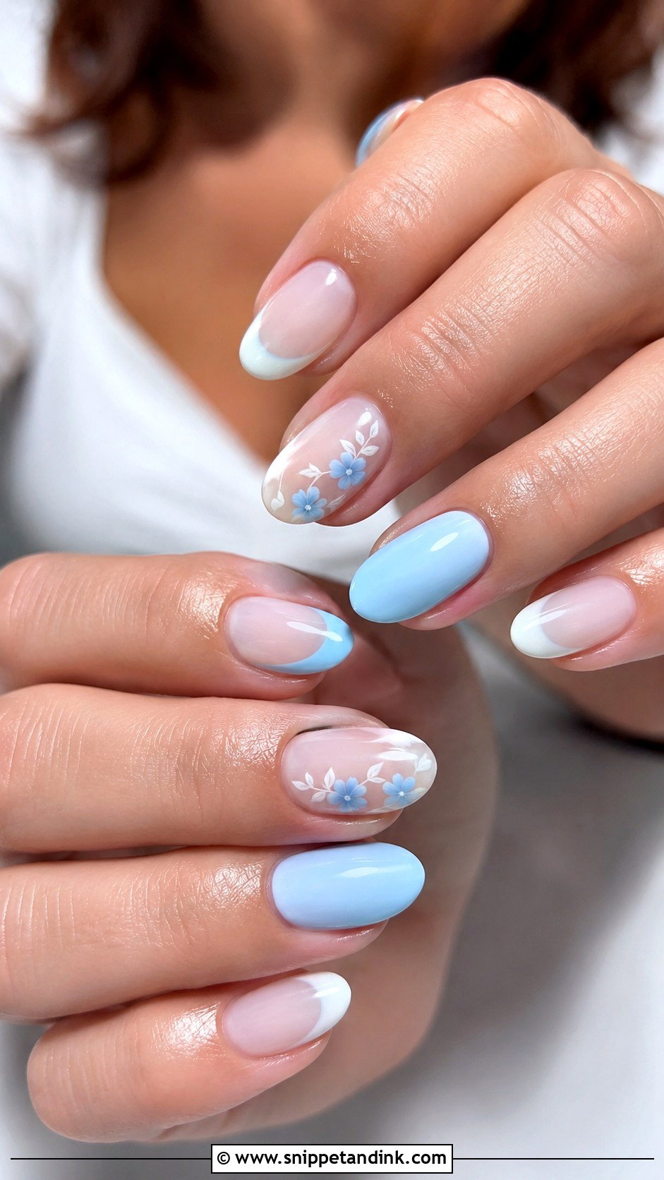 Baby Blue And White Wedding Nails - Snippet and Ink - 20 Baby Blue Wedding Nails