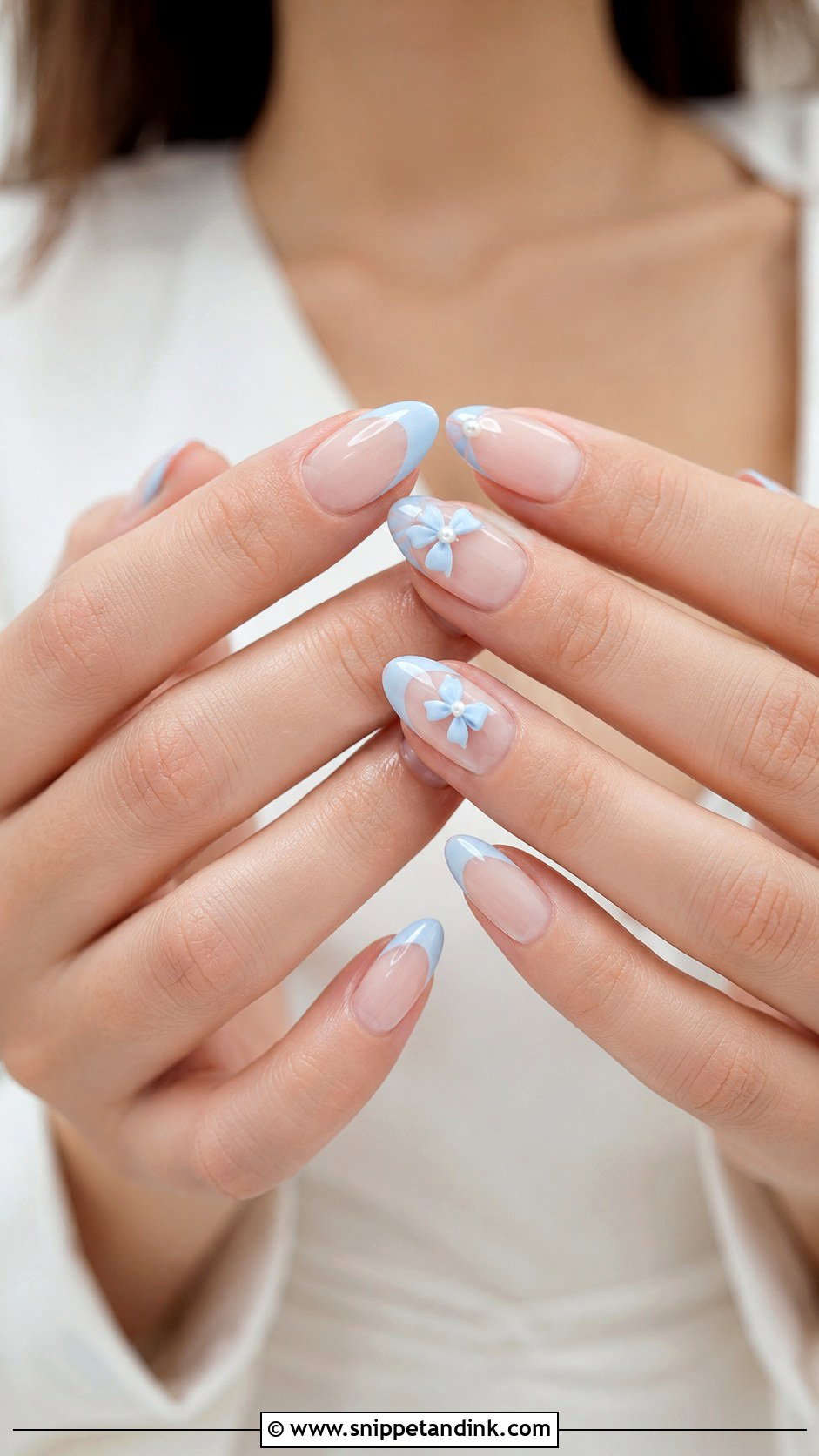 Baby Blue Bow Wedding Nails - Snippet and Ink - 20 Baby Blue Wedding Nails