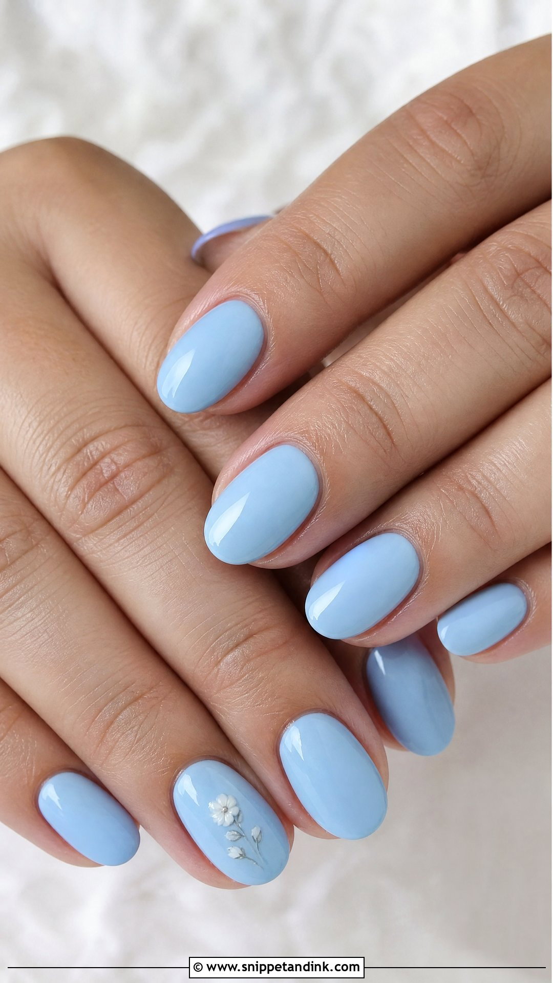 Baby Blue Bridesmaid Nails - Snippet and Ink - 25 Bridesmaid Wedding Nails Design