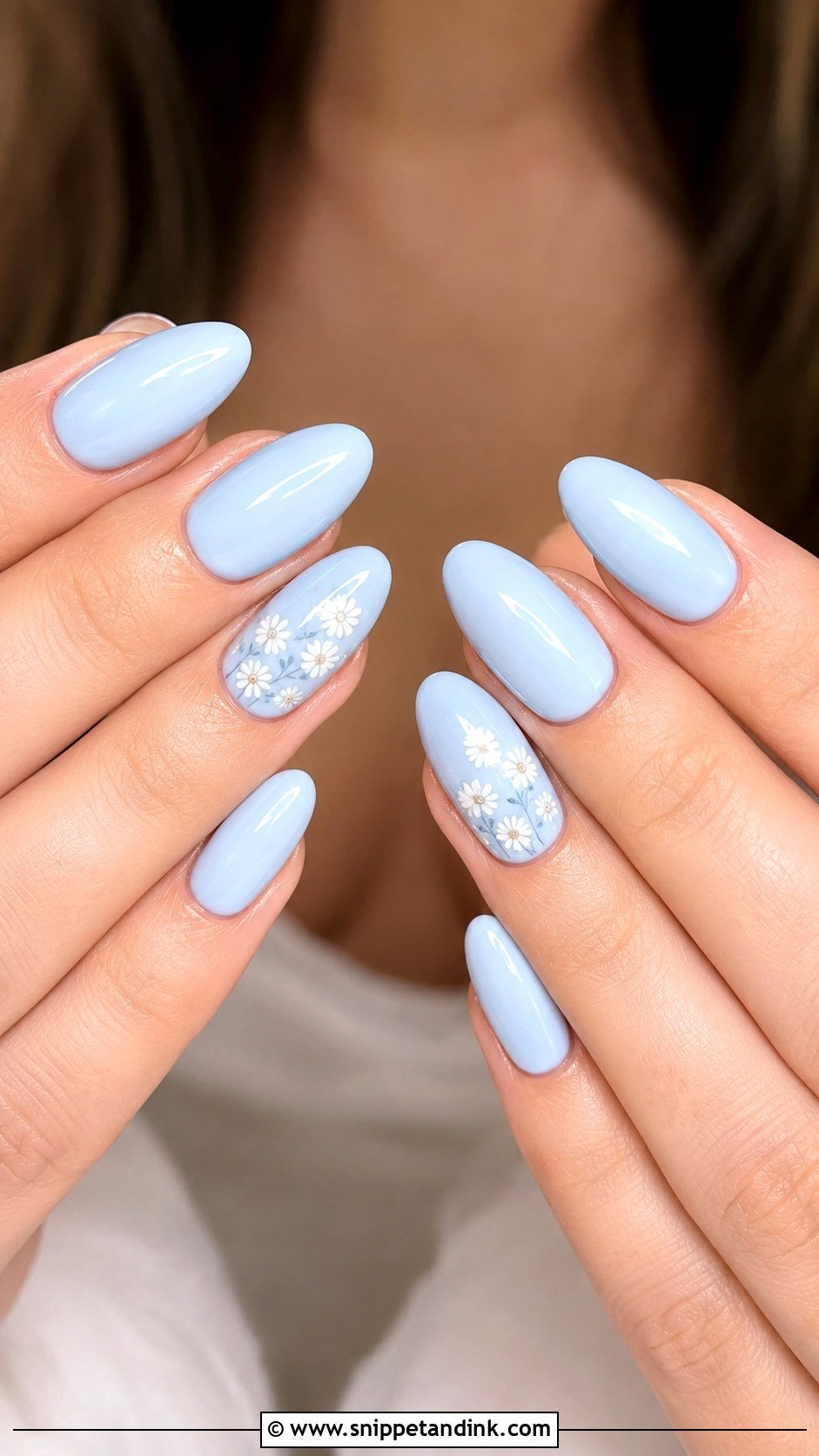 Baby Blue Bridesmaid Nails - Snippet and Ink - 30 Bridesmaid Nail Ideas