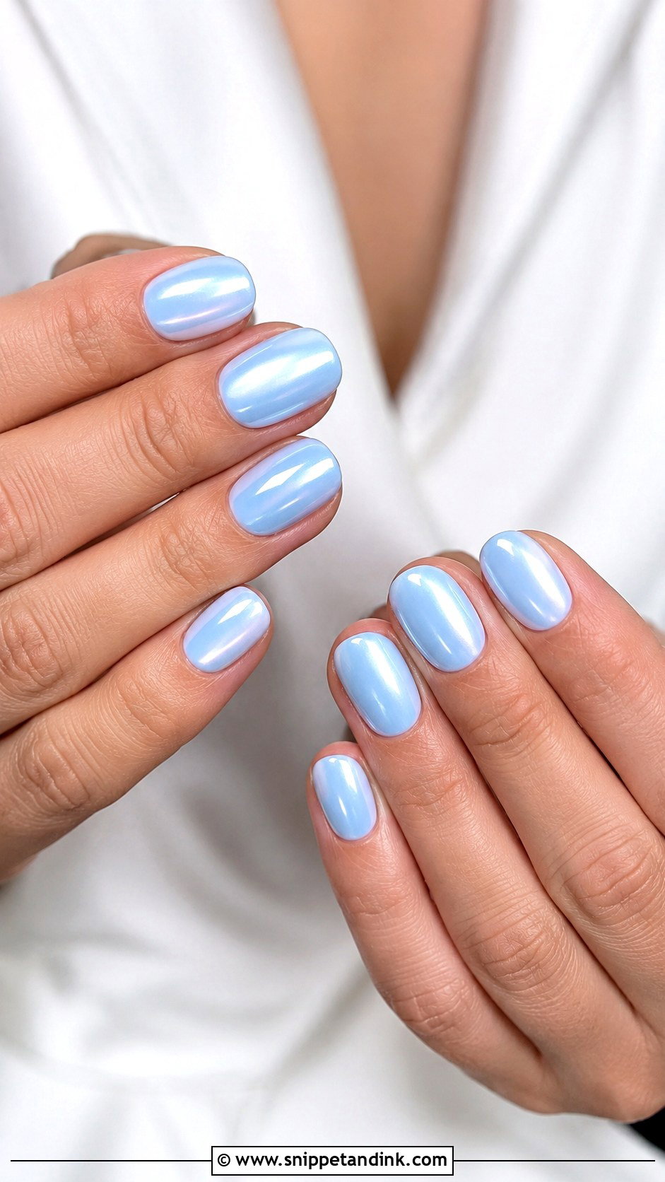 Baby Blue Chrome Nails - Snippet and Ink - 20 Spring Wedding Nails for Guest