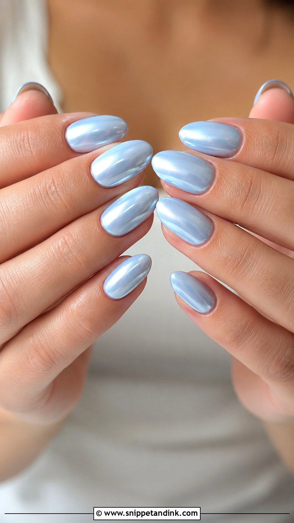 Baby Blue Chrome Wedding Nails - Snippet and Ink - 20 Light Blue Wedding Nails