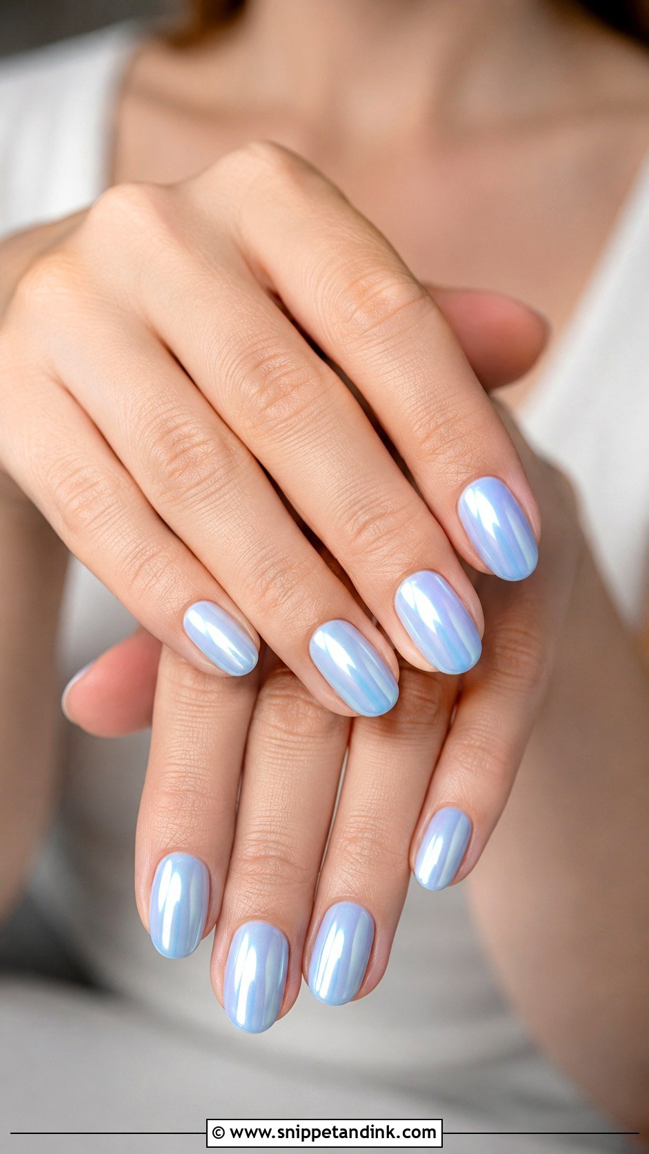 Baby Blue Chrome Wedding Nails - Snippet and Ink - 20 Baby Blue Wedding Nails
