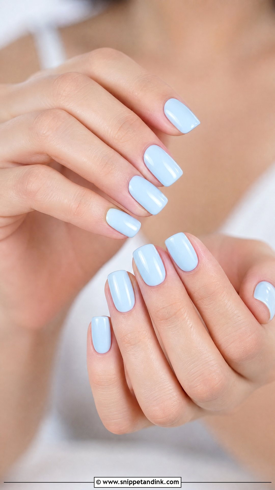 Baby Blue Engagement Bride Nails - Snippet and Ink - 20 Nails for Engagement Bride