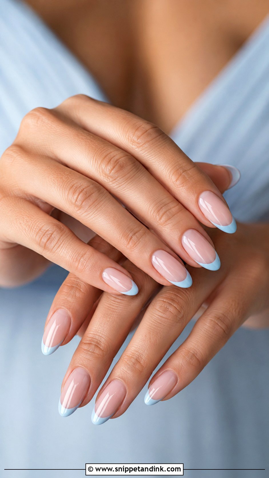 Baby Blue French Tip Bridesmaid Nails - Snippet and Ink - 20 Blue Bridesmaid Nails