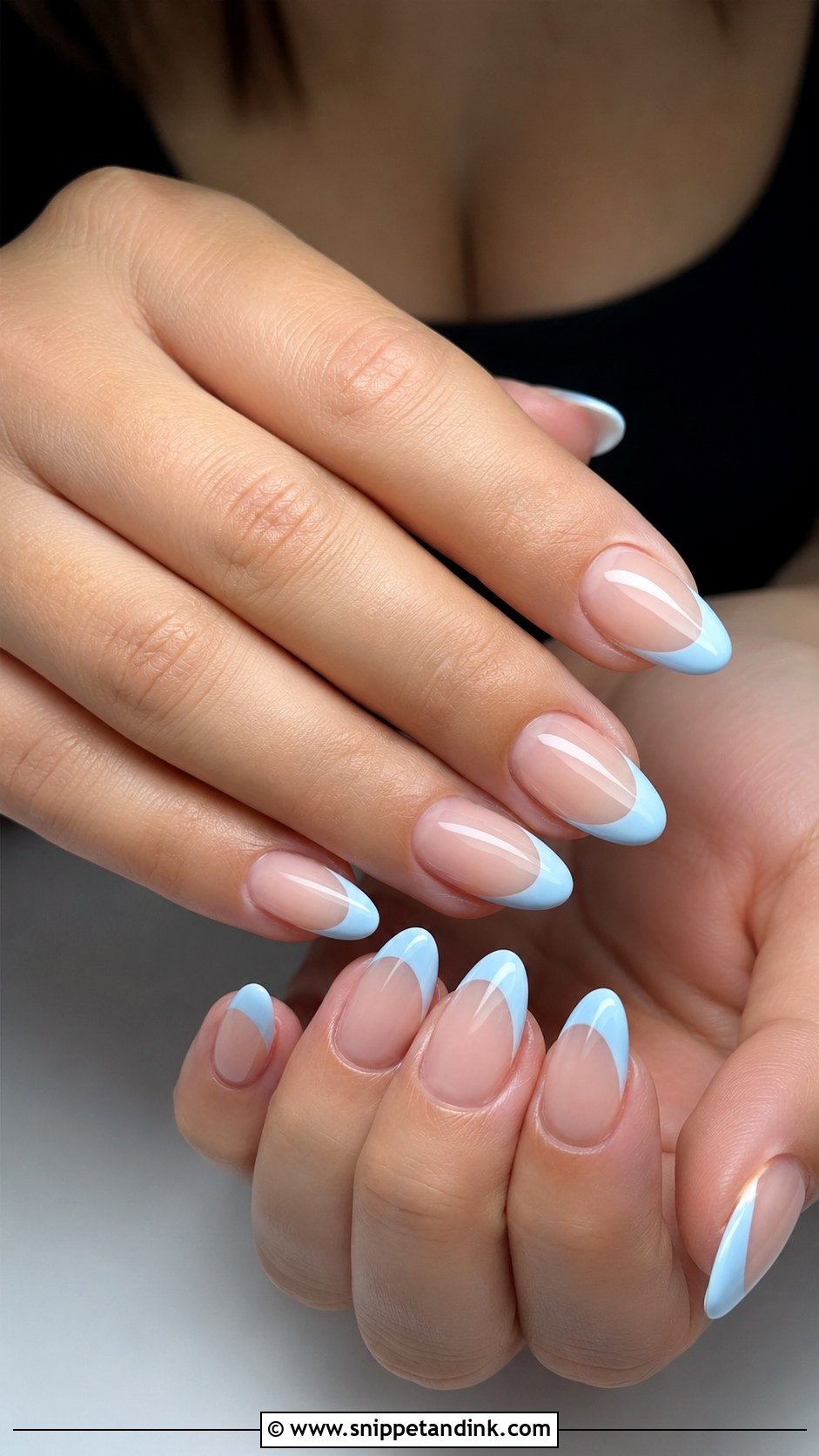 Baby Blue French Tip Wedding Nails - Snippet and Ink - 20 Baby Blue Wedding Nails