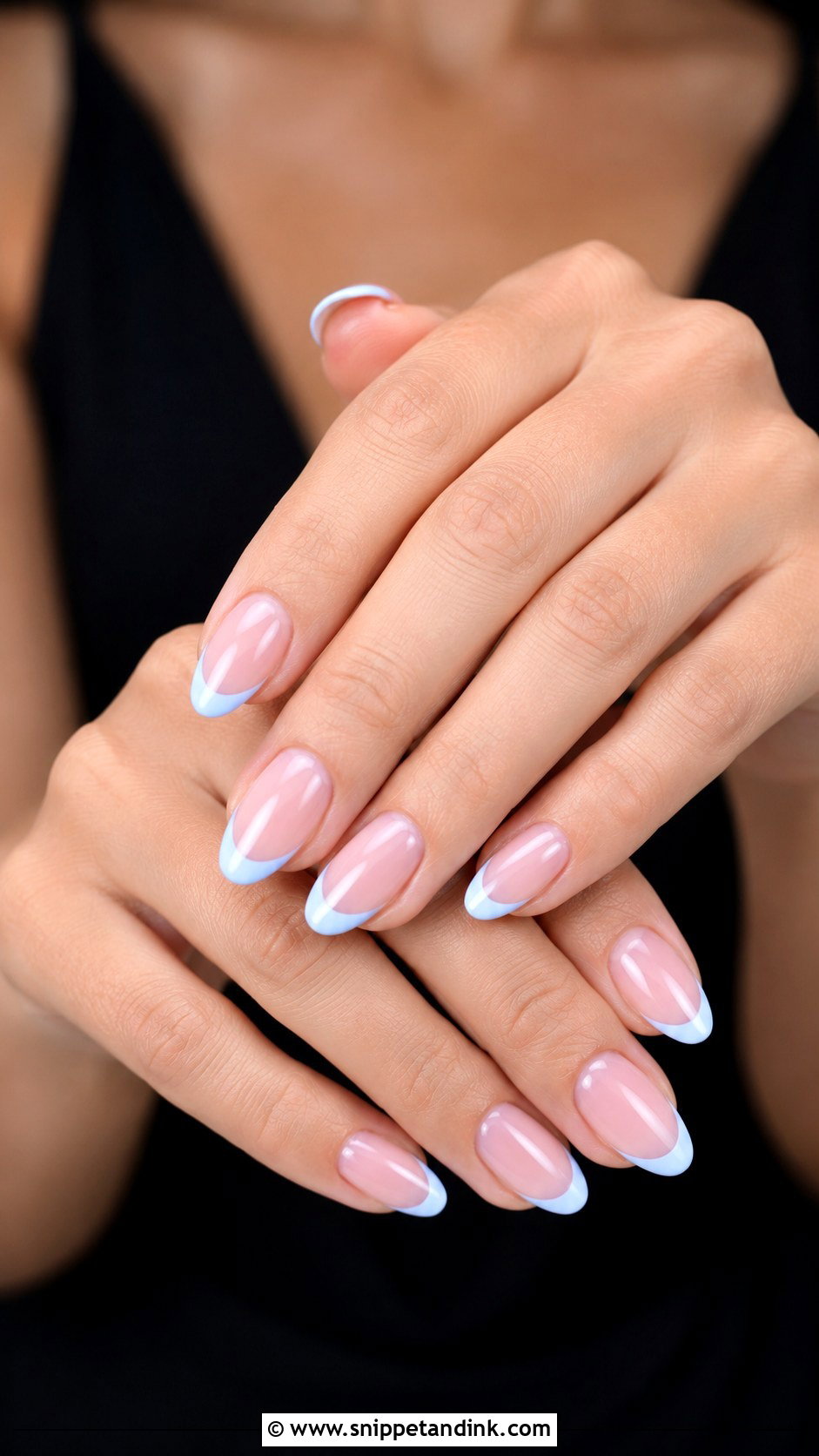 Baby Blue French Wedding Nails - Snippet and Ink - 30 Blue Wedding Nails