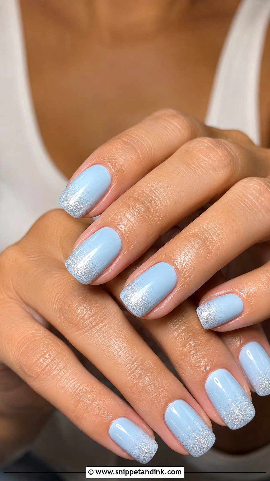Baby Blue Glitter Wedding Nails - Snippet and Ink - 20 Baby Blue Wedding Nails