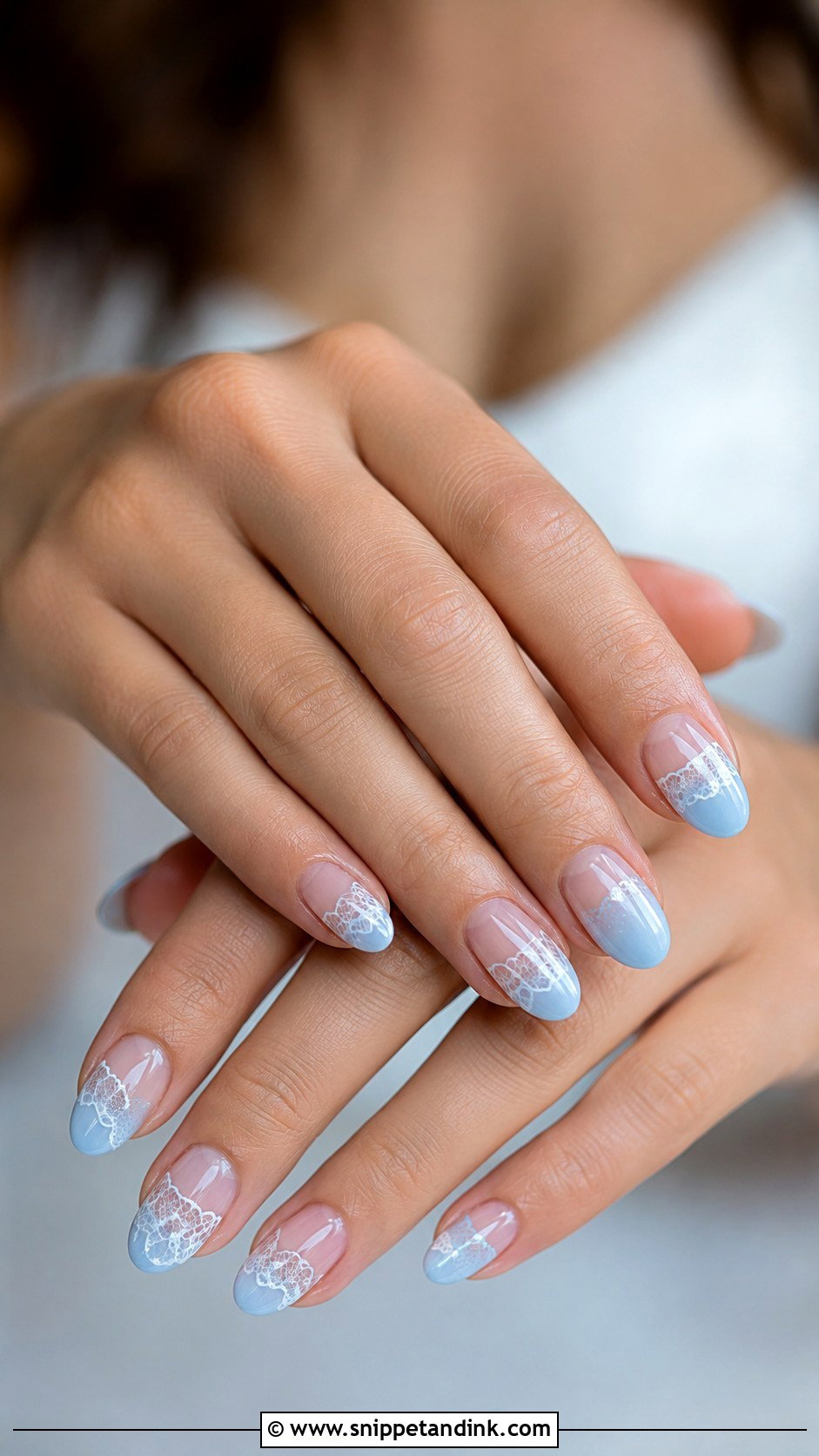 Baby Blue Lace Wedding Nails - Snippet and Ink - 20 Baby Blue Wedding Nails