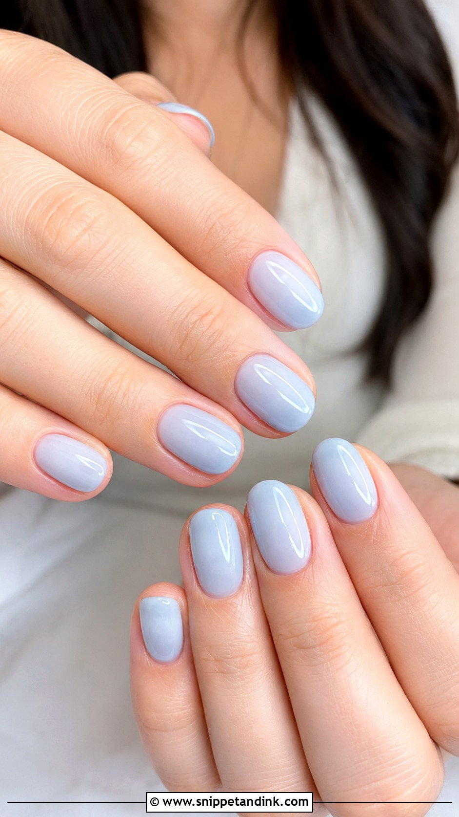 Baby Blue Milky Wedding Nails - Snippet and Ink - 20 Baby Blue Wedding Nails
