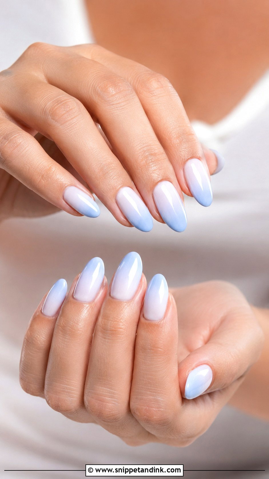 Baby Blue Ombre Wedding Nails - Snippet and Ink - 20 Baby Blue Wedding Nails