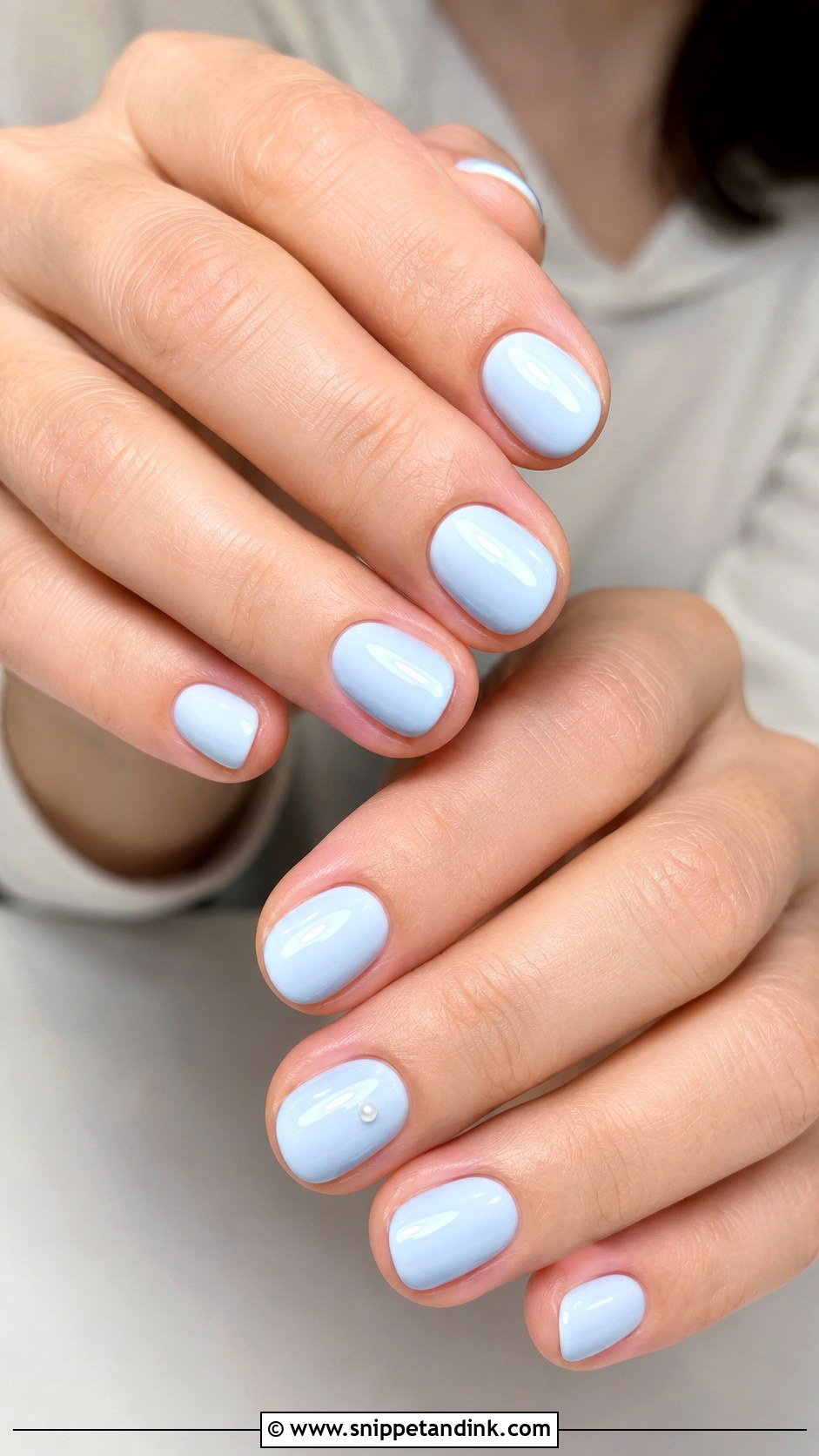 Baby Blue Short Wedding Nails - Snippet and Ink - 20 Baby Blue Wedding Nails