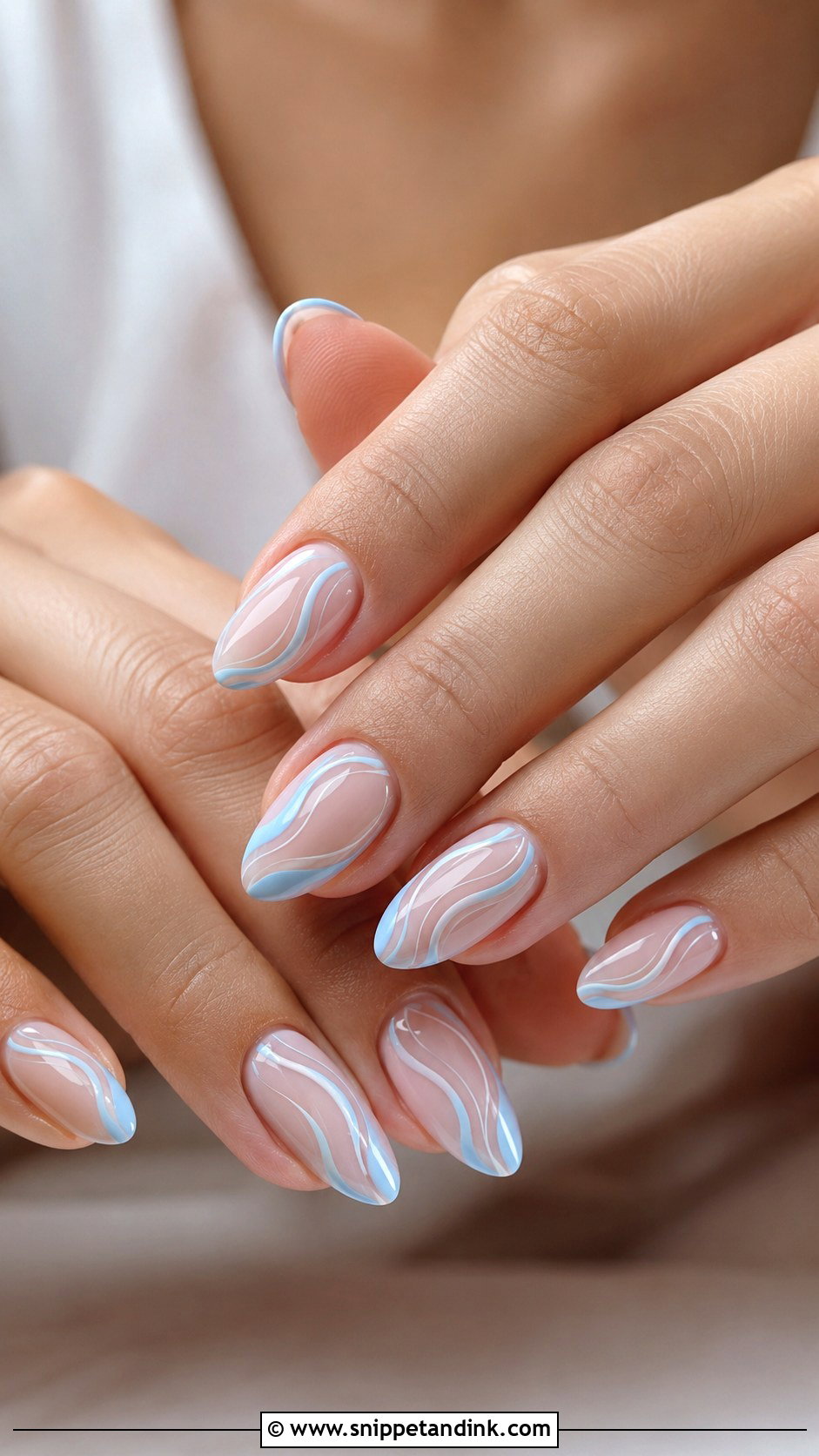 Baby Blue Swirl Wedding Nails - Snippet and Ink - 20 Baby Blue Wedding Nails