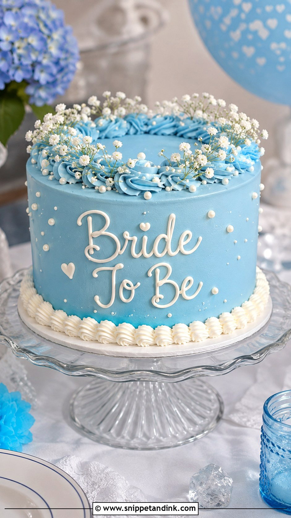 Baby Blue Wedding Cake - Snippet and Ink - 25 Something Blue Cake Ideas
