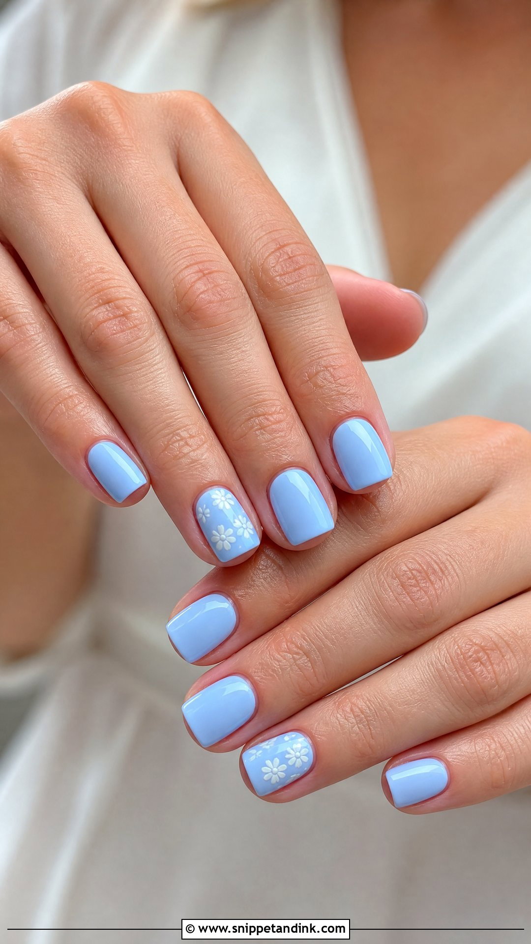 Baby Blue Wedding Guest Nails - Snippet and Ink - 20 Summer Wedding Guest Nails