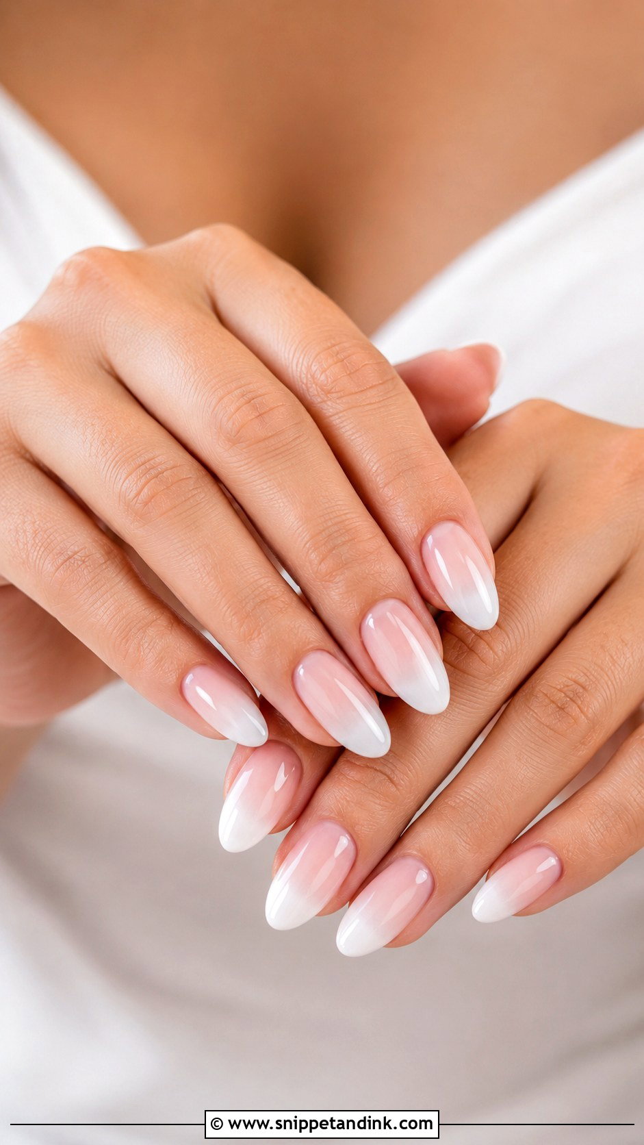 Baby Boomer Acrylic Almond Wedding Nails - Snippet and Ink - 20 Acrylic Almond Wedding Nails for Bride