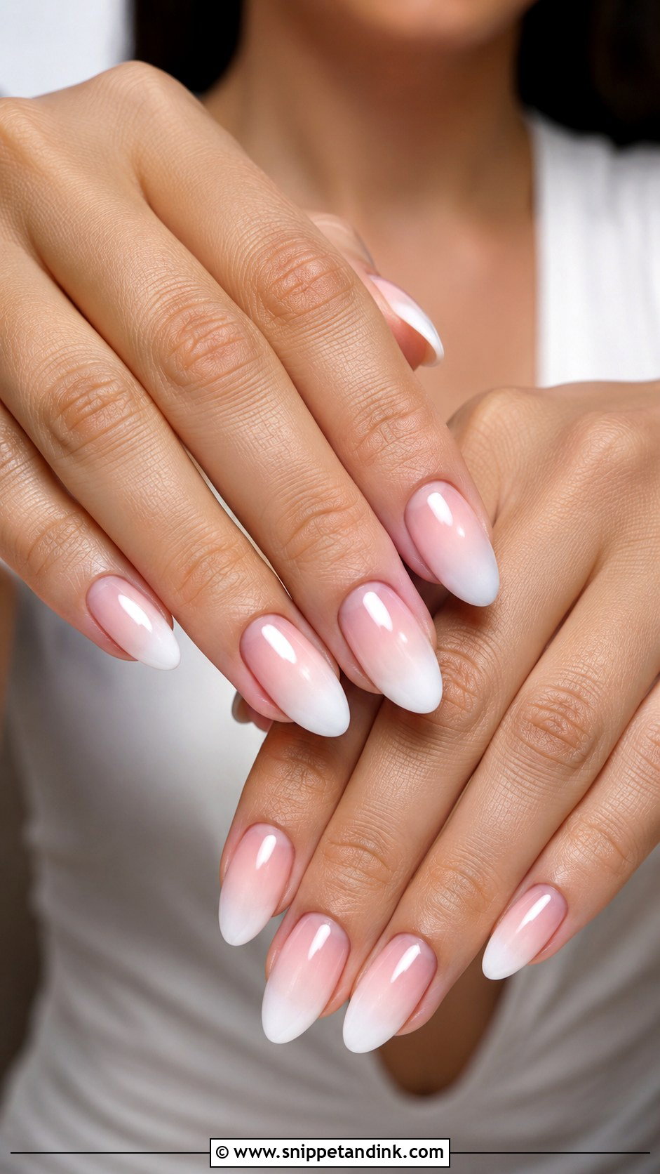 Baby Boomer Almond Wedding Nails - Snippet and Ink - 20 Almond Shape Wedding Nails for Bride