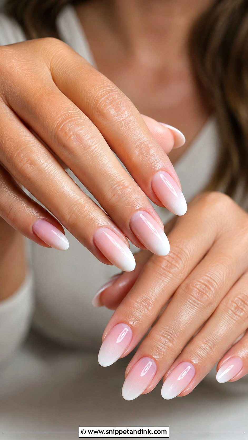 Baby Boomer Almond Wedding Nails - Snippet and Ink - 20 Almond Nails for Wedding