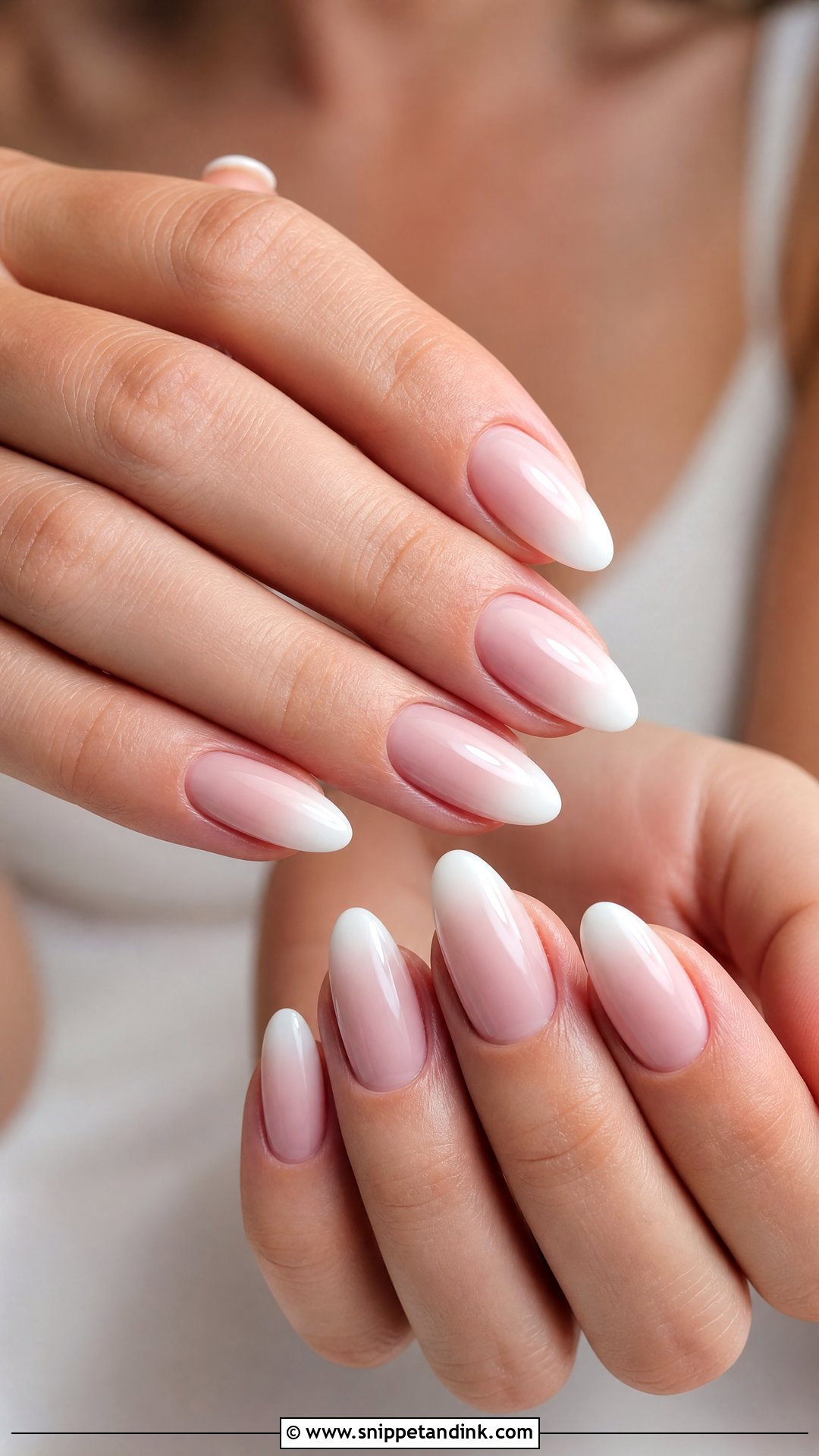 Baby Boomer Bridal Nails - Snippet and Ink - 35 Bridal Nail Art Ideas