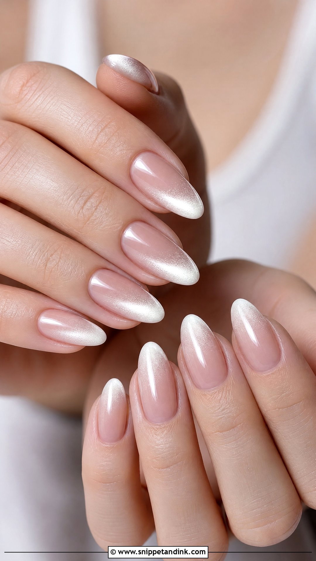 Baby Boomer Cat Eye Bridal Nails - Snippet and Ink - 25 Cat Eye Bridal Nails