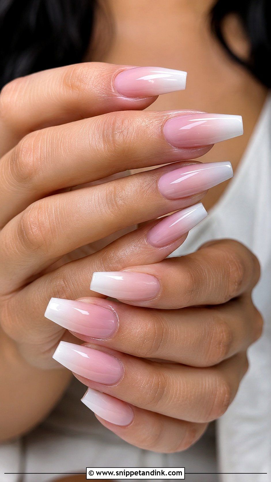 Baby Boomer Coffin Engagement Nails - Snippet and Ink - 20 Coffin Engagement Nails