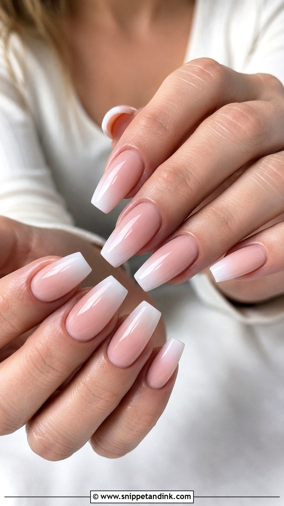 Baby Boomer Coffin Wedding Nails - Snippet and Ink - 20 Coffin Wedding Nails for Bride