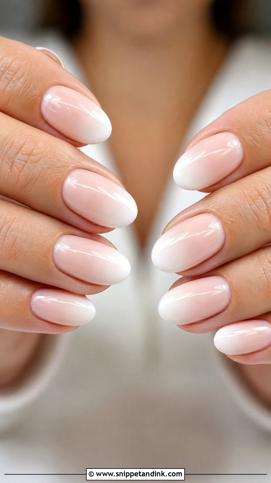 Baby Boomer Oval Bridal Nails - Snippet and Ink - 20 Oval Bridal Nails