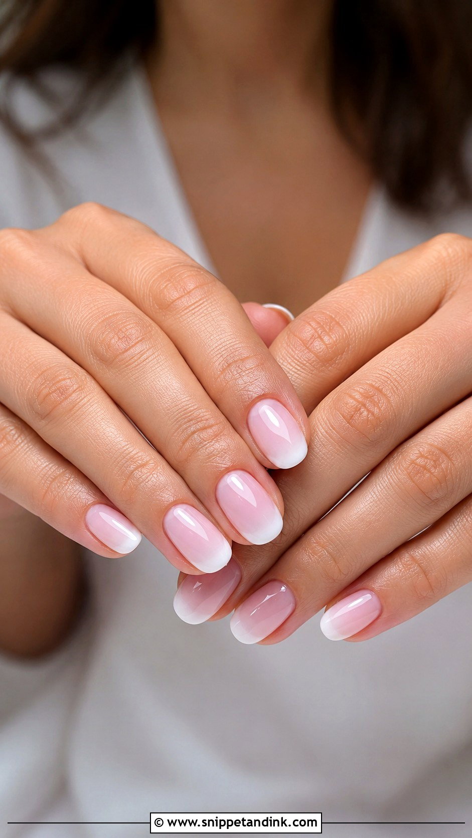 Baby Boomer Round Wedding Nails - Snippet and Ink - 20 Round Wedding Nails