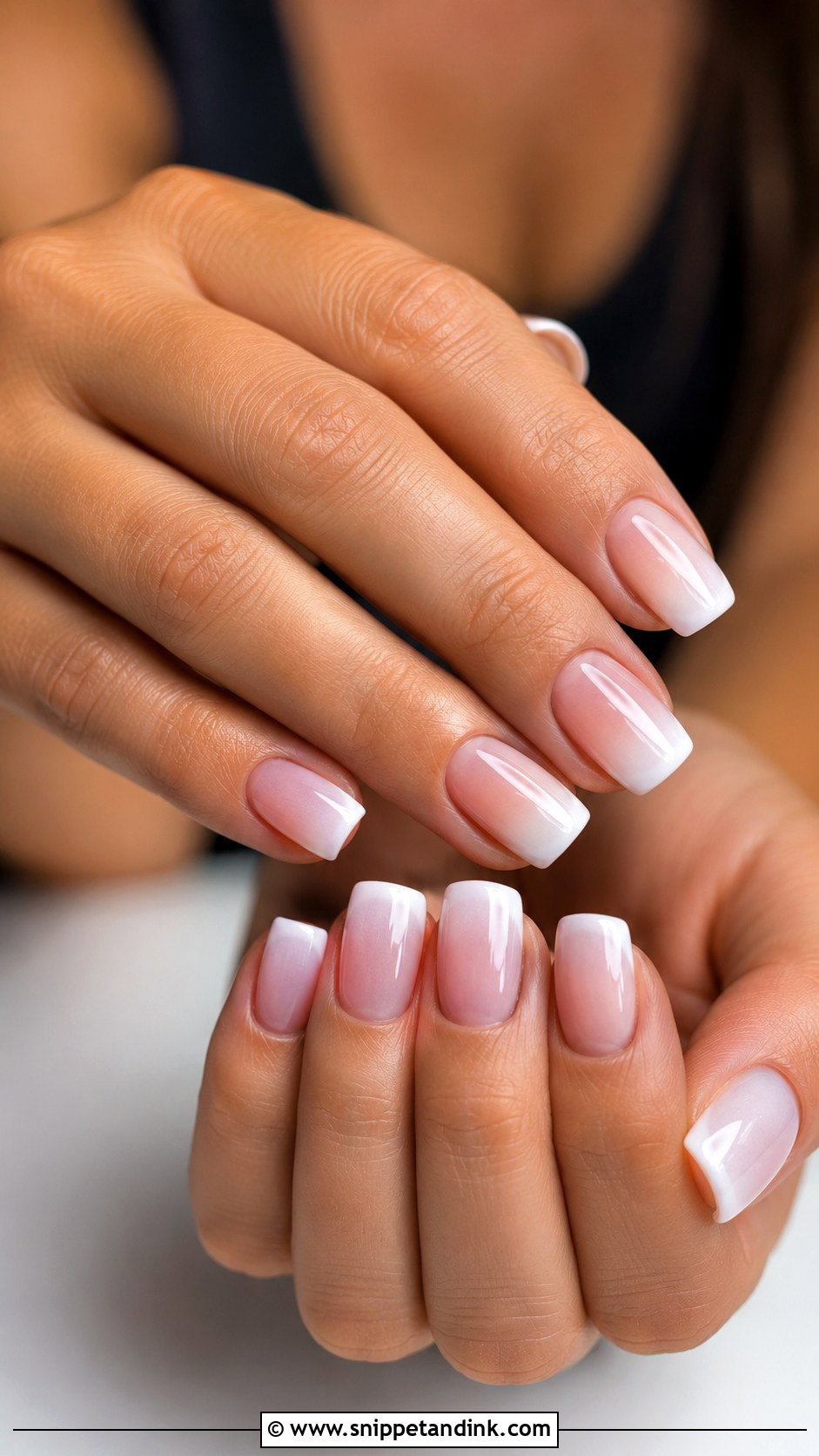 Baby Boomer Square Wedding Nails - Snippet and Ink - 20 Square Wedding Day Nails