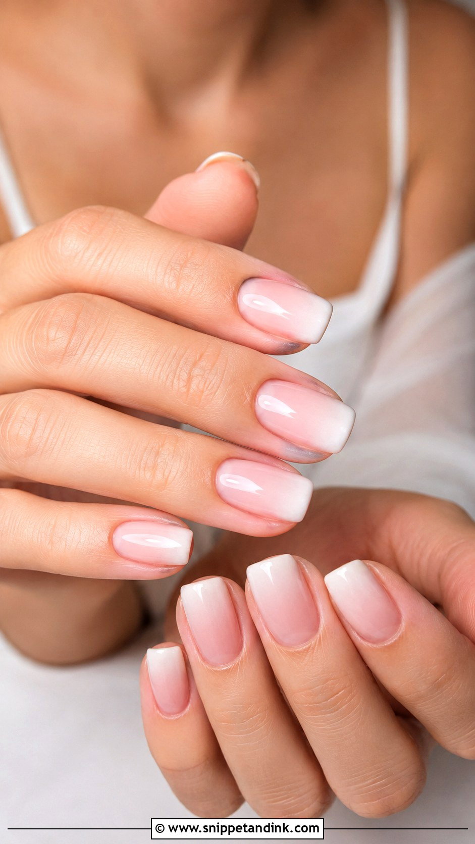 Baby Boomer Squoval Wedding Nails - Snippet and Ink - 20 Squoval Wedding Nails