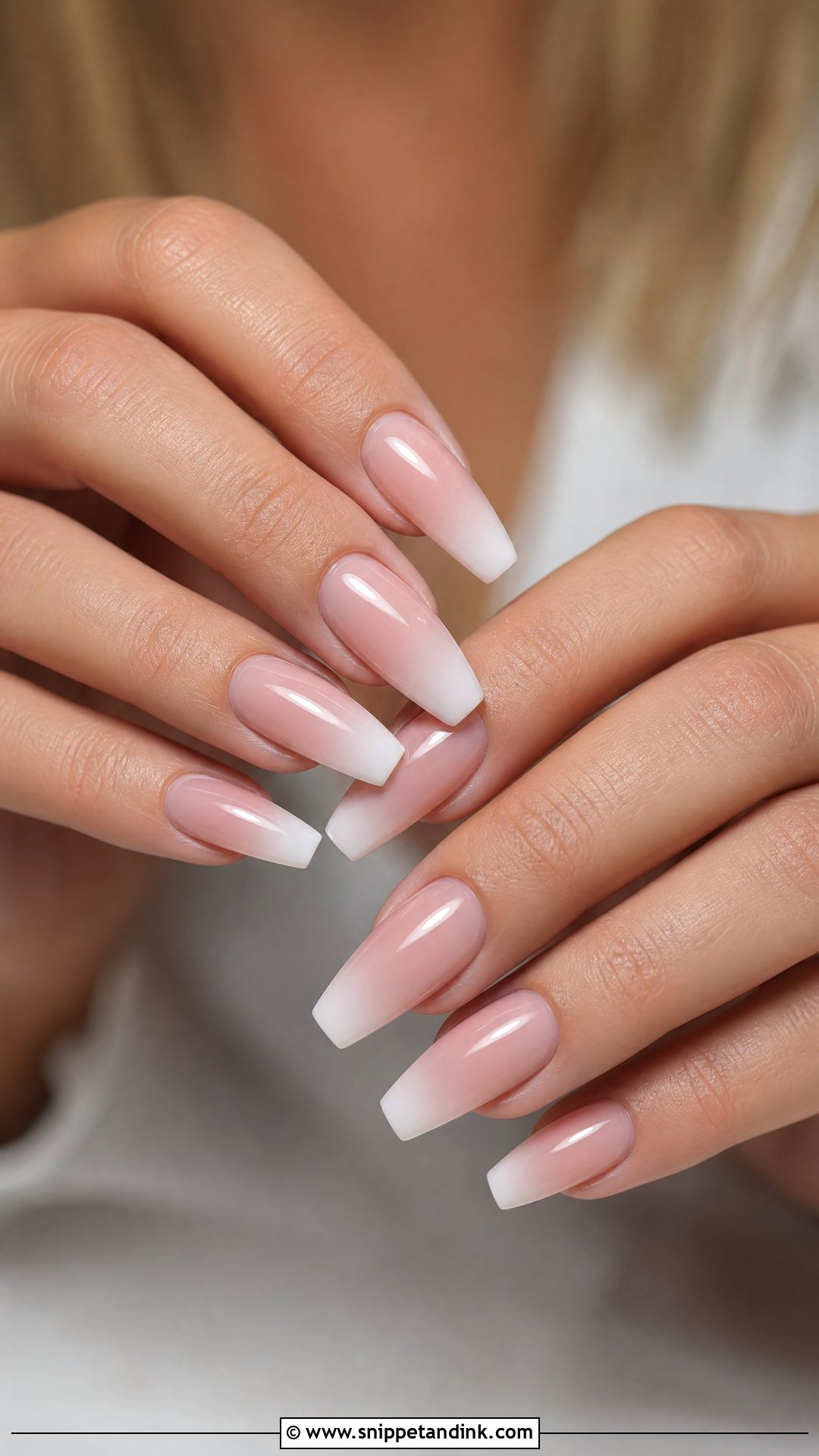 Baby Boomer Wedding Acrylic Nails - Snippet and Ink - 25 Wedding Acrylic Nails