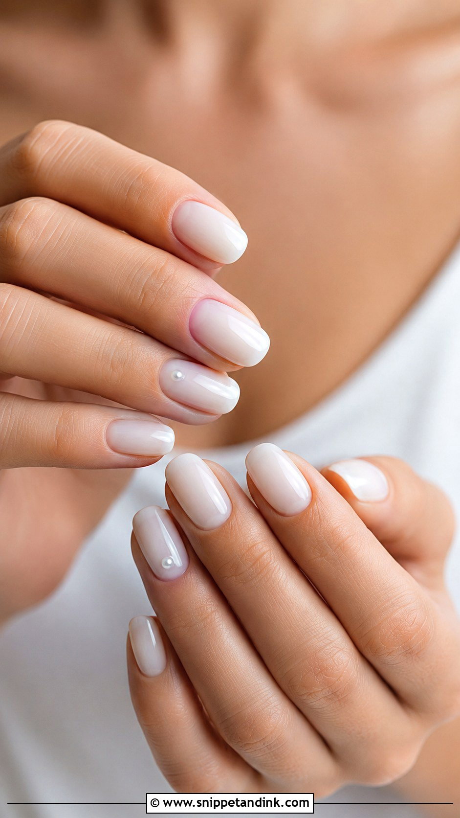 Baby Boomer Wedding Nails - Snippet and Ink - 20 Simple Nail Art for Wedding Ideas