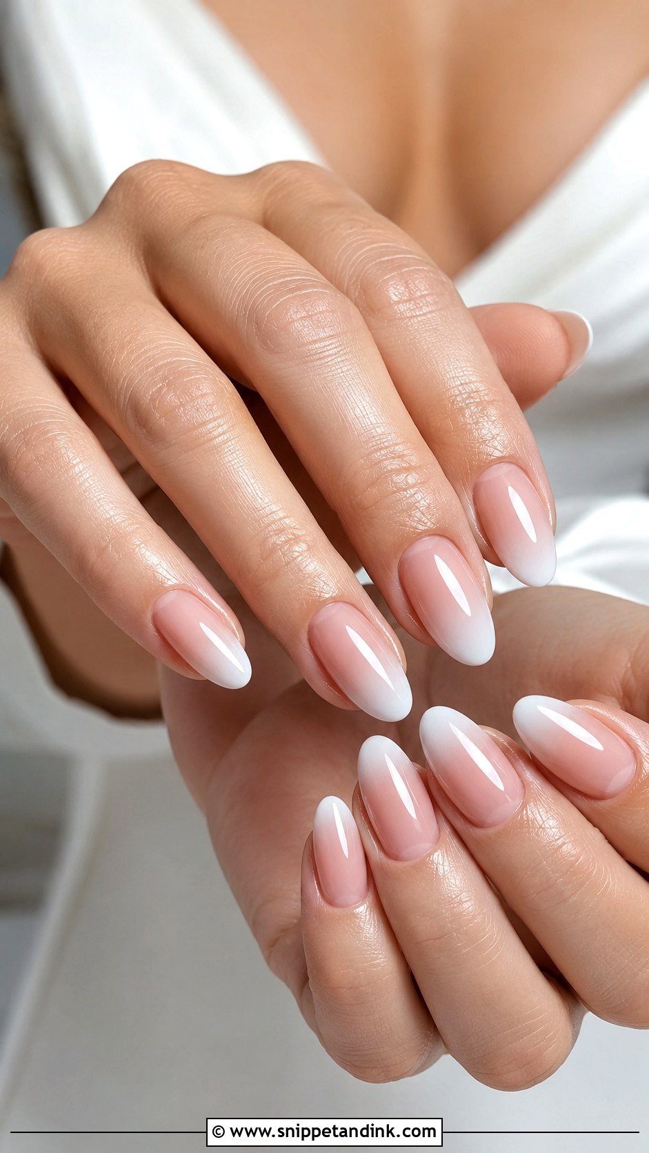 Baby Boomer Wedding Nails - Snippet and Ink - 20 Wedding Nail Set Ideas