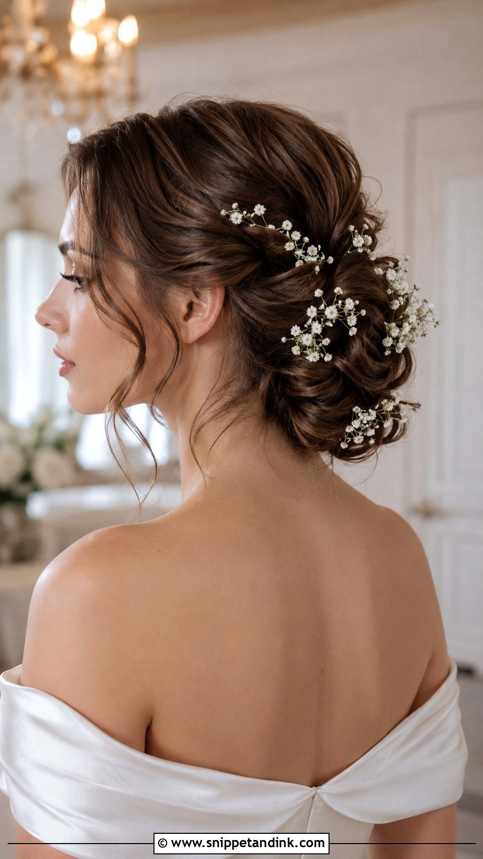 Baby Breath Bridal Updo - Snippet and Ink - 20 Flower Hair Accessories Wedding Ideas