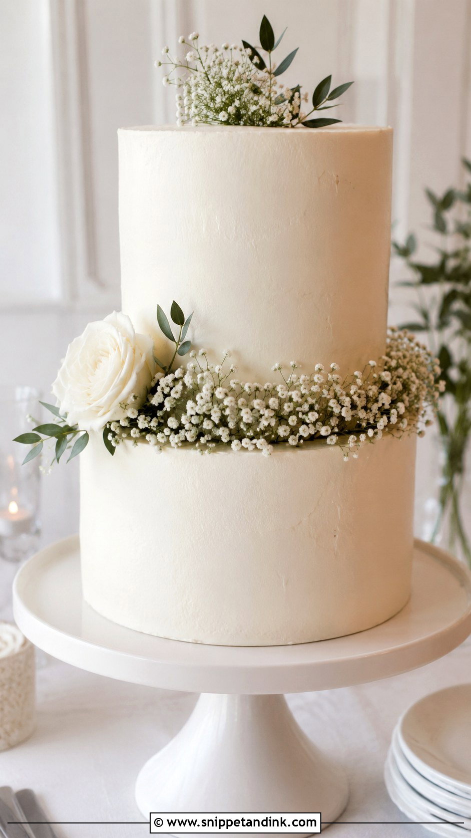 Baby Breath Wedding Cake - Snippet and Ink - 20 Simple Floral Wedding Cake Ideas