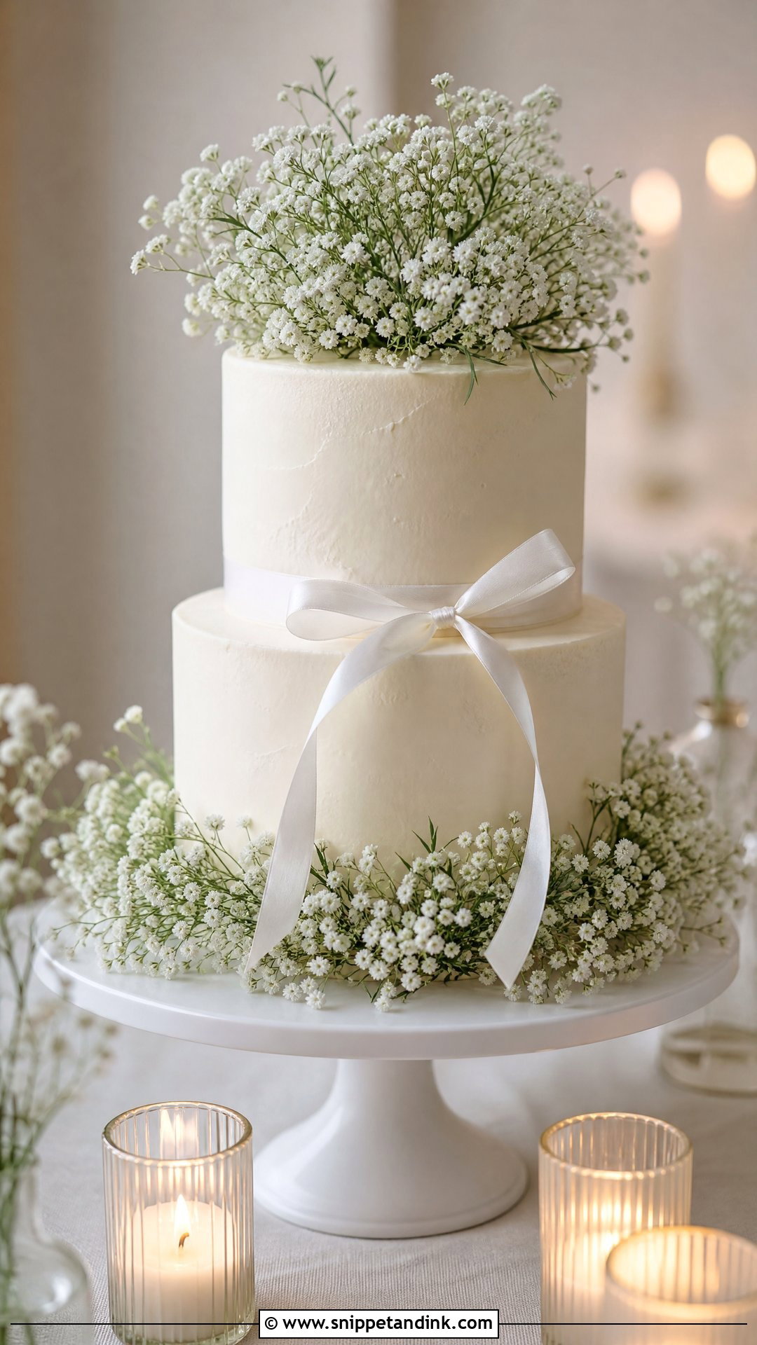 Baby Breath Wedding Cake - Snippet and Ink - 30 Cake Bouquet Ideas for Wedding