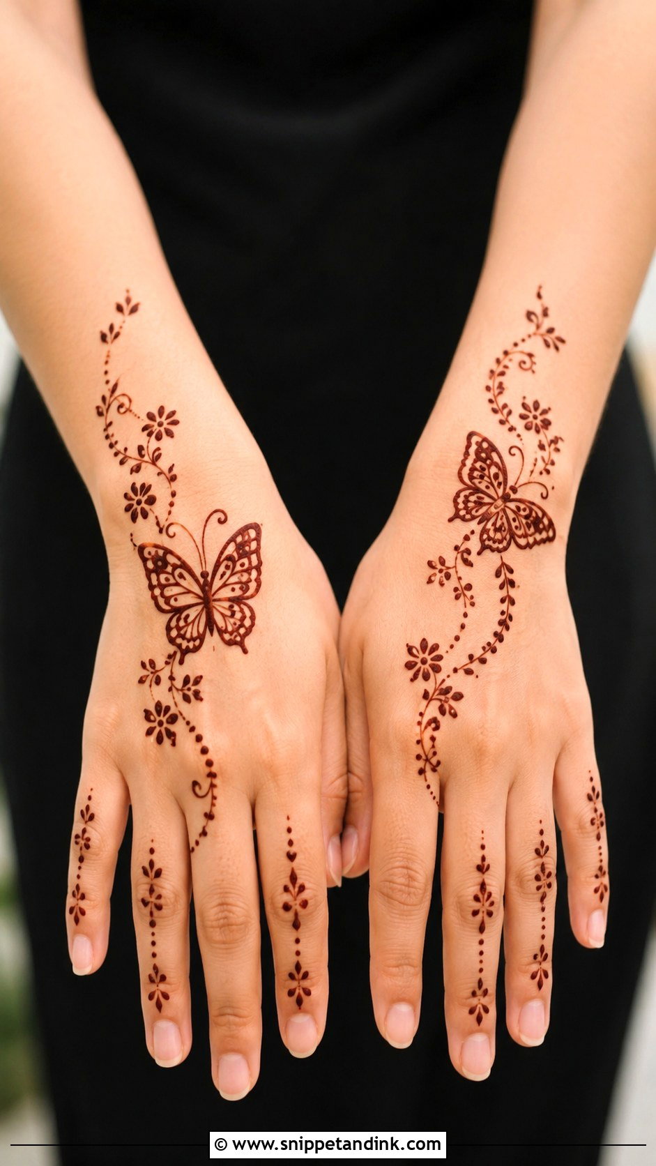 Baby Butterfly Mehndi Design - Snippet and Ink - 35 Baby Mehndi Design Ideas