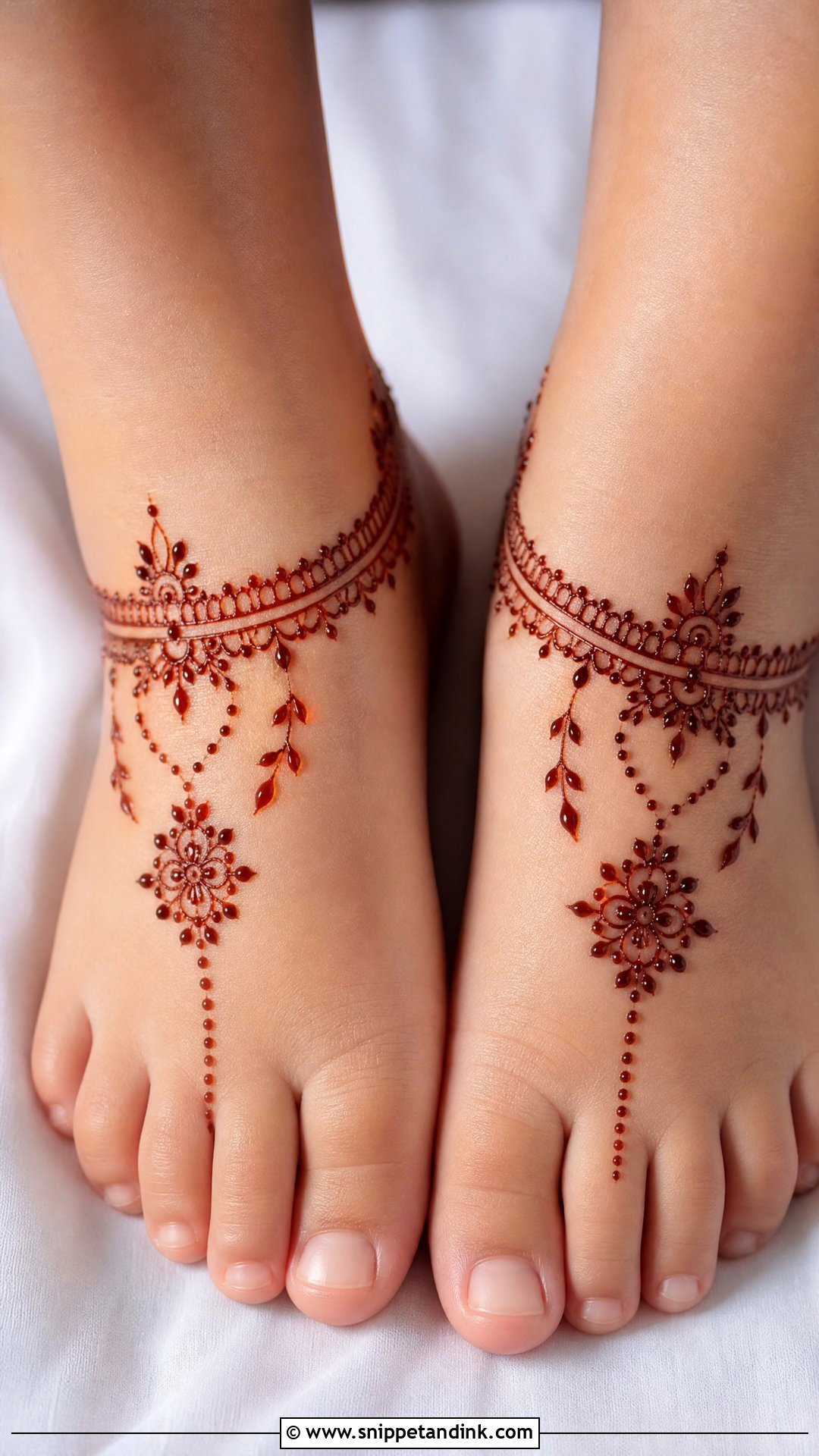 Baby Girl Anklet Mehndi Design - Snippet and Ink - 30 Baby Girl Mehndi Design Ideas