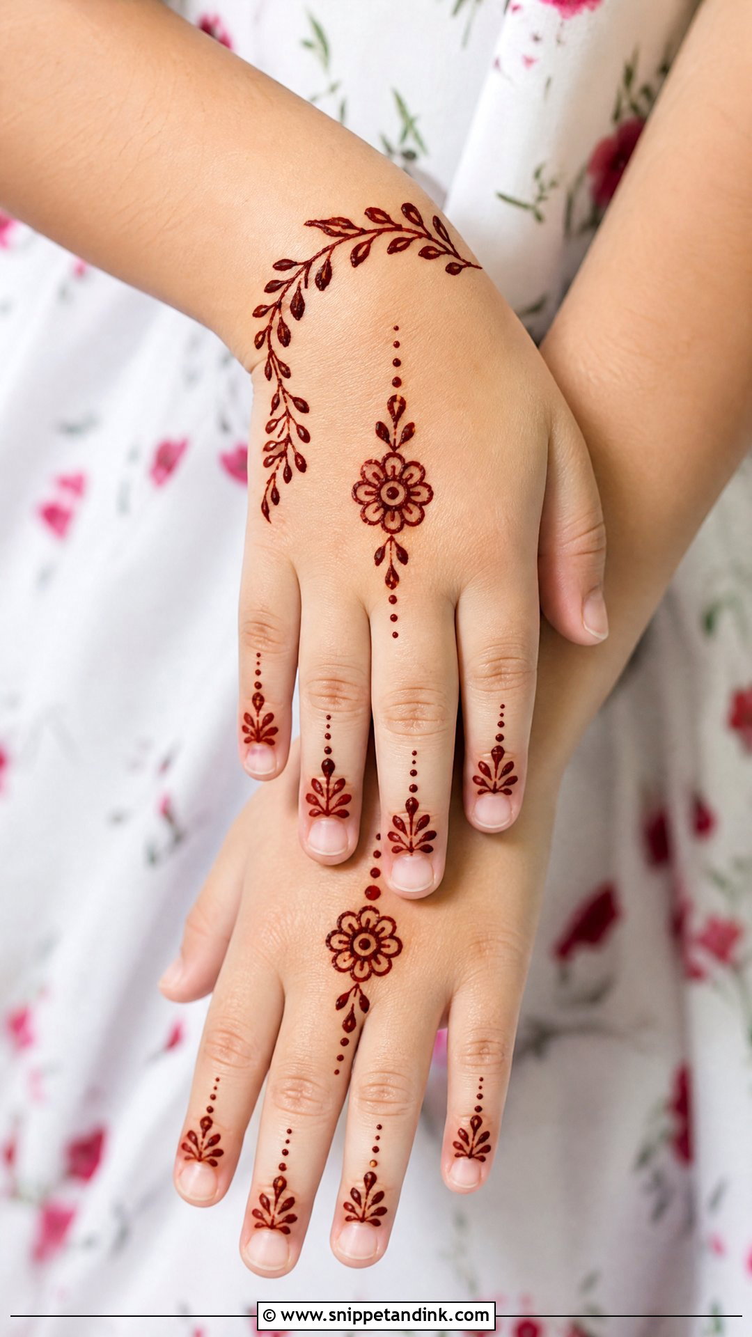 Baby Girl Back Hand Mehndi Design - Snippet and Ink - 30 Baby Girl Mehndi Design Ideas