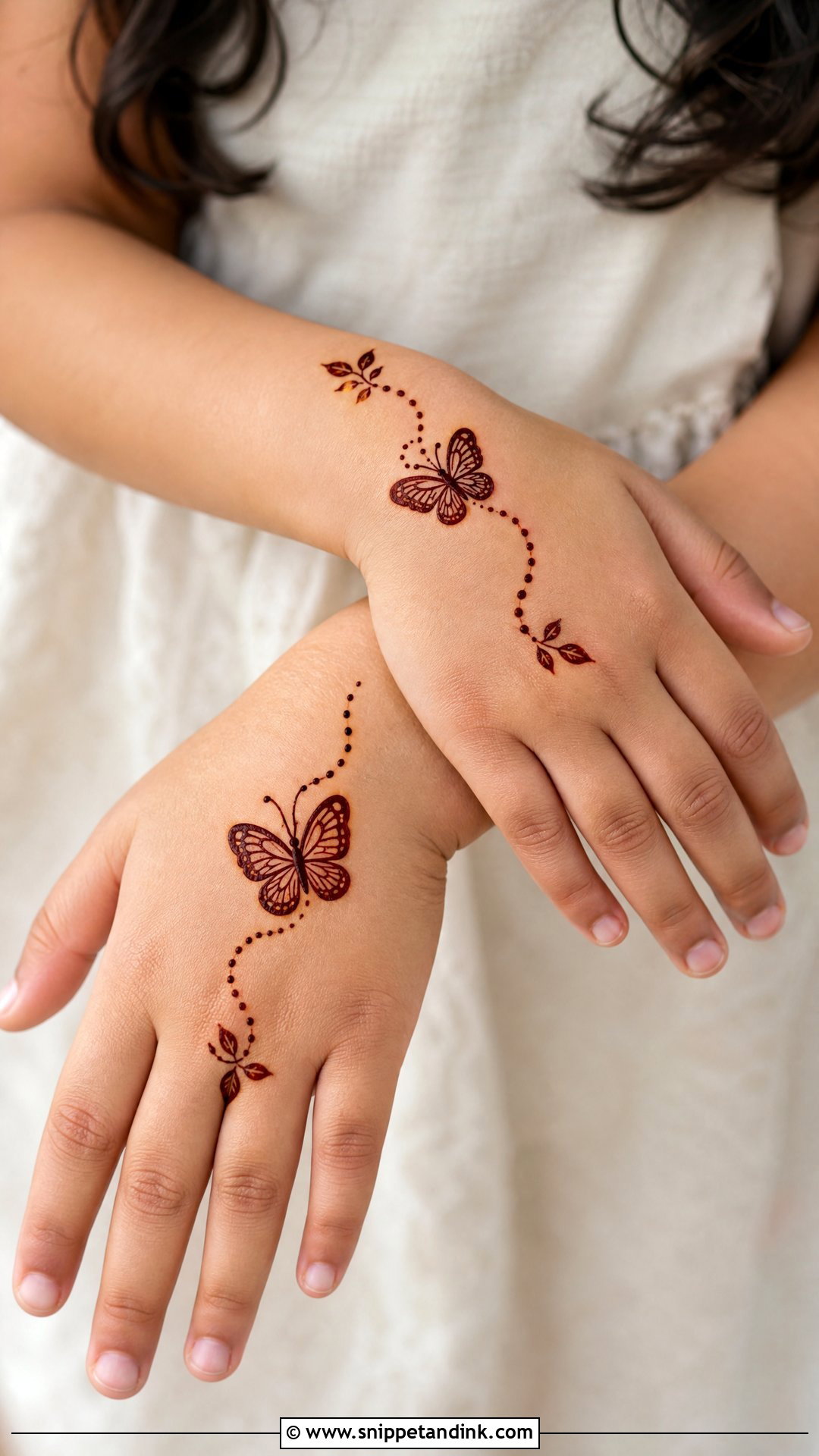 Baby Girl Butterfly Mehndi Design - Snippet and Ink - 30 Baby Girl Mehndi Design Ideas